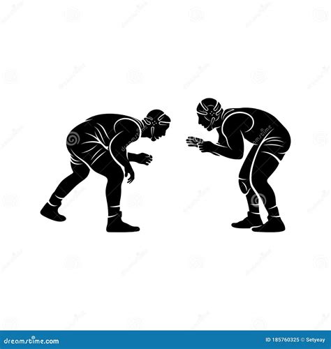 Wrestling Silhouette Stock Illustrations 1944 Wrestling Silhouette