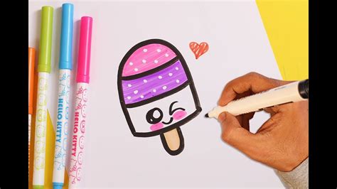 How To Draw A Cute Popsicle Easy Youtube