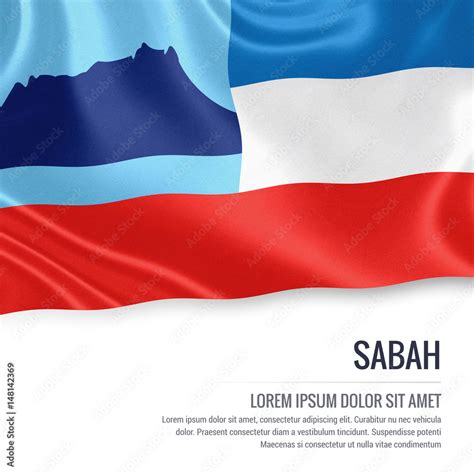 Sabah Flag Flag Of Malaysian State Sabah Waving On An Isolated White