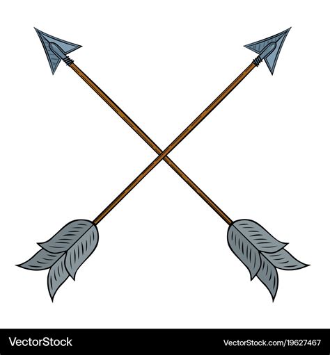 Crossed Indian Arrows Royalty Free Vector Image