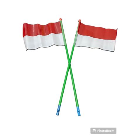 Jual 20pcbendera Plastik Hut Ri Merah Putih Gagang Stick Tangkai