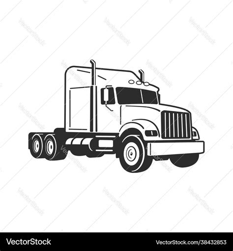 Semi Truck Outline Lorry Freight Royalty Free Vector Image