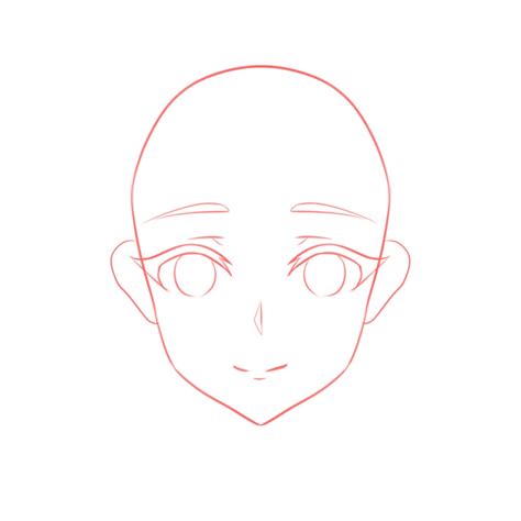 How To Draw The Head And Face Anime Style Guideline Front View