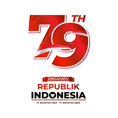 Logo Resmi Hut Ri Ke 79 Tahun 2024 Dengan Teks Vektor Hari Kemerdekaan