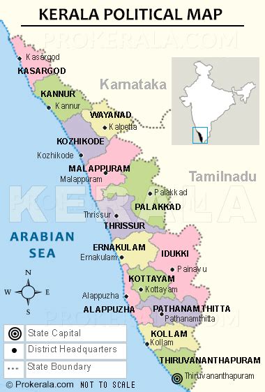 Kerala District Map District Of Kerala Map Kerala Political Map