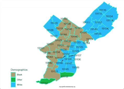 Philadelphia Zip Code Map With Streets Printable PDF