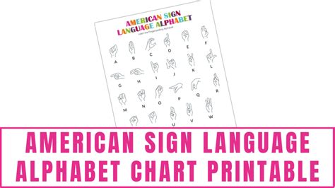 American Sign Language Alphabet Chart Printable