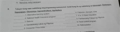 Tukuyin Kung Saan Nabibilang Ang Programang Sumusunod Isulat Kung Ito