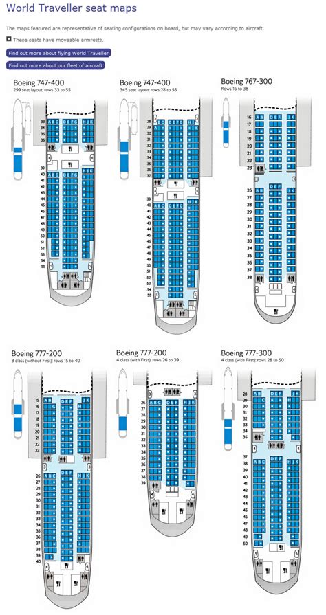 British Airways Airlines Aircraft Seatmaps Airline Seating Charts And