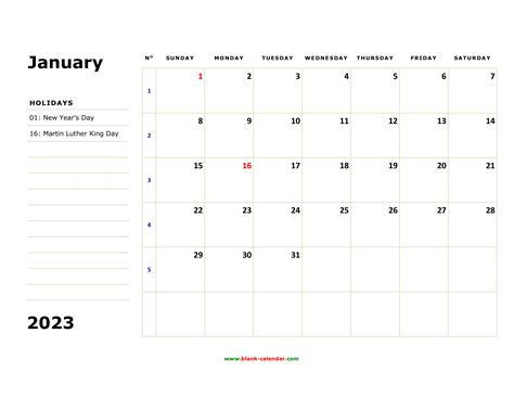 Printable Calendars 2023 With Holidays