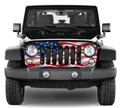 Jeep Grill Wrap Waving American Flag Wrangler 2007 2018