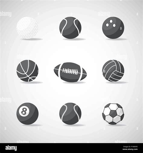 Vector Black And White Sports Balls Stock Vector Image And Art Alamy