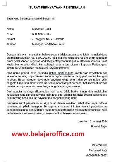 Contoh Surat Penjelasan Bertulis 2 Shigeaki Terada