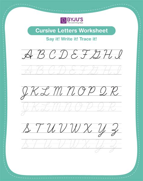 Free Easy Cursive Worksheet Download Free Easy Cursive Worksheet Png