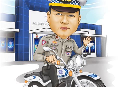 Karikatur Polisi Lalu Lintas Naik Moge