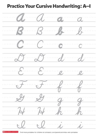 Practice Cursive Writing Worksheets