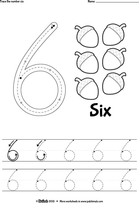 Number 6 Worksheets For Kindergarten