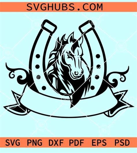 Horse In Horseshoe Svg Horseshoe Name Frame Svg Cowboy Svg