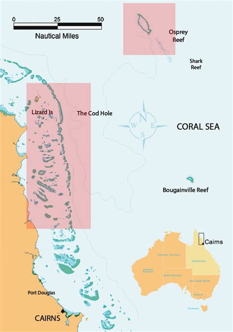 Address, great barrier reef reviews: CHARROA Map & Locations of Great Barrier Reef Dive Sites