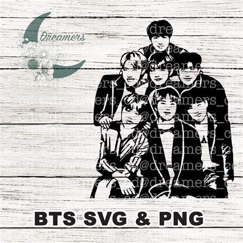 Bts Silhouette Svg And Png File K Pop Etsy Canada