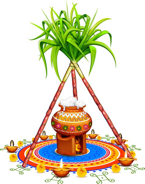 Pongal Pot Vector Images Free Download Sugar Cane With Pongal Pot Png