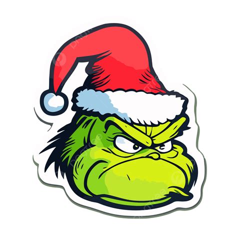 Sticker With The Grinch S Face Clipart Vector Grinch Clipart Face