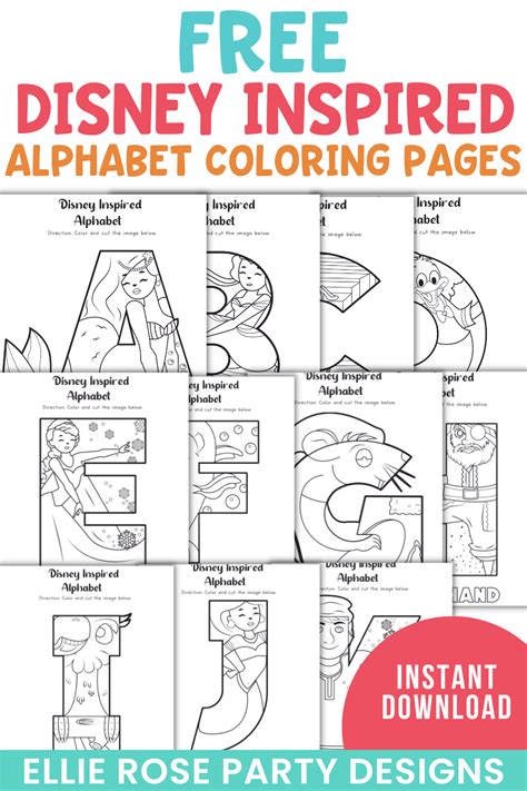 Disney Alphabet Coloring Pages