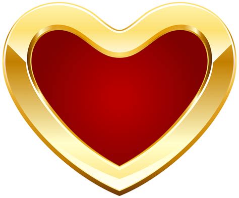 Red And Gold Heart Png Clipart