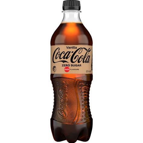 Coca Cola Zero Sugar Vanilla Soft Drink Bottle 600ml Woolworths