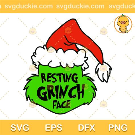 Resting Grinch Face Svg Grinch Face Merry Christmas Svg