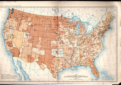 Mapmap Showing The Increase And Decrease Of The Population Of The Us