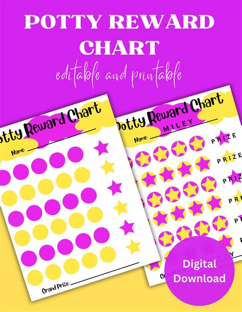 Reward Chart Potty Reward Chart Printable Reward Potty Etsy