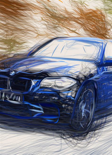 Bmw M5 F10 Drawing Digital Art By Carstoon Concept Fine Art America