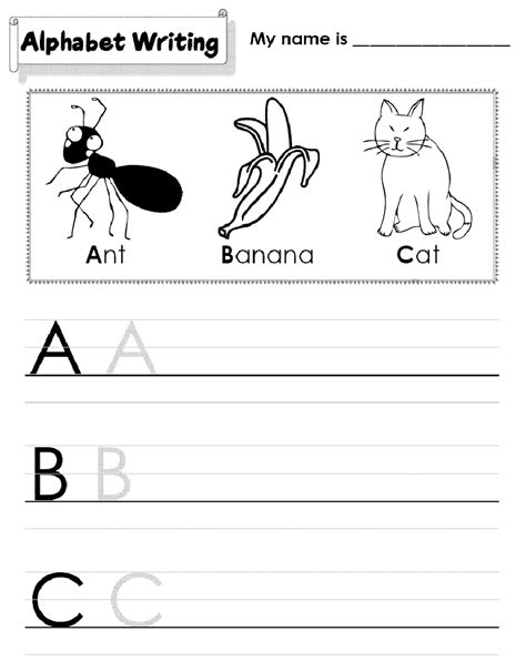 Kindergarten Alphabet Worksheets Printable Activity Shelter