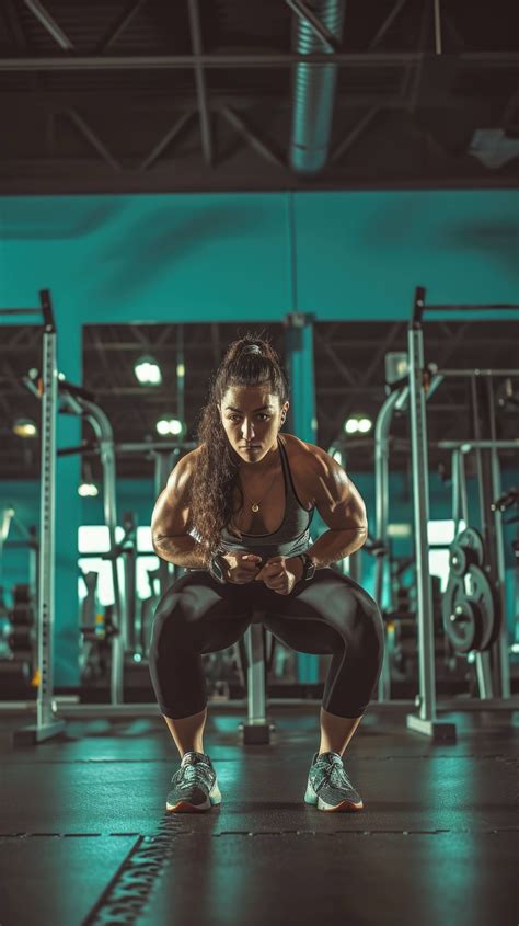 Woman Exercising At Gym Female Weightlifter Fitness Training