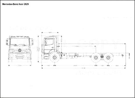 Mercedes Benz Axor 2629 2D Drawing Blueprints 38283 Model COPY