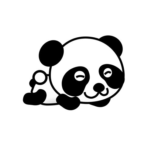 Panda Svg Clip Art Black White Panda Laying Transparent Png Svg Clipart