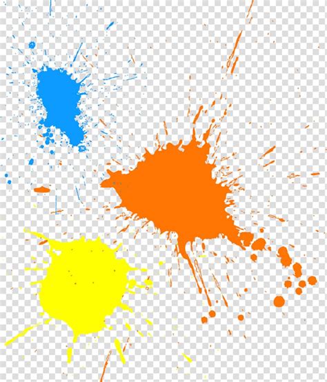 Orange Yellow And Blue Paint Splat Illustration Paint Splash Ink