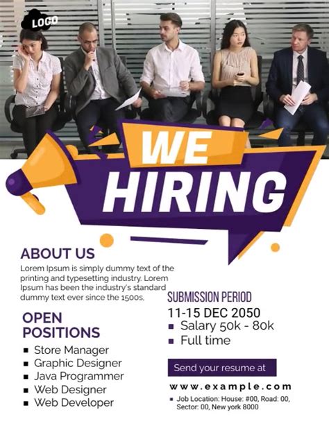 We Are Hiring Flyer Template Postermywall