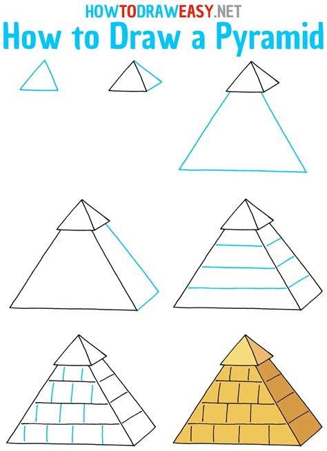 How To Draw A Pyramid Draw For Kids