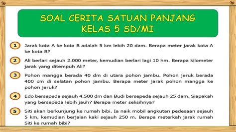 Soal Cerita Satuan Panjang Matematika Kelas Sd Halaman Youtube