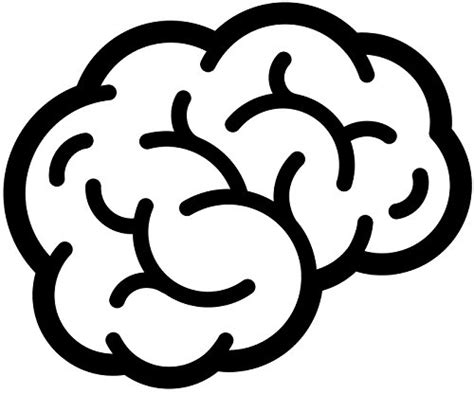 Cute Simple Cartoon Brain Emoji Vinyl Sticker 12 Wide Black And