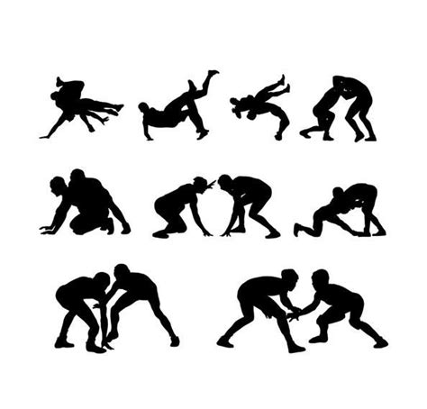 Wrestling Sports Pack Silhouette Vector Download