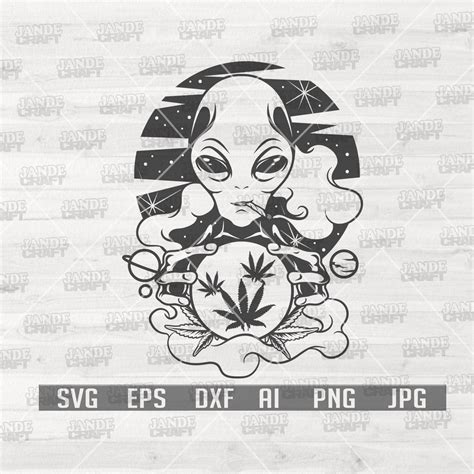 Alien Smoking Weed Svg Smoking Joint Svg Rasta Alien Svg Smoking