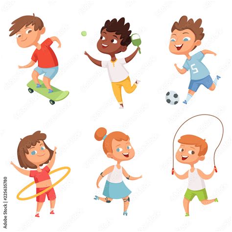 Kids Being Active Clipart