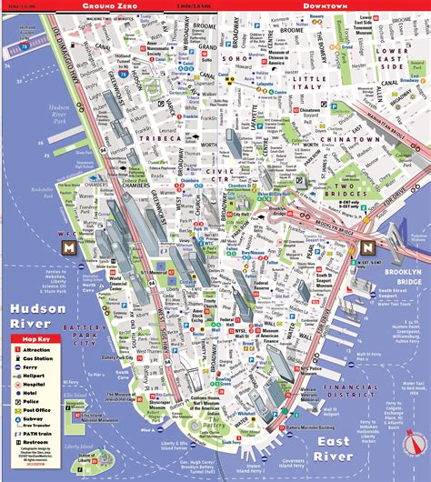 New York City Manhattan Printable Tourist Map