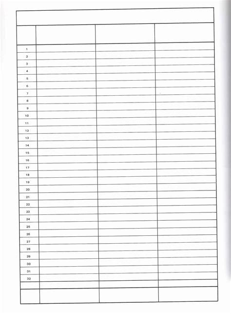 Blank Spreadsheet Template Printable