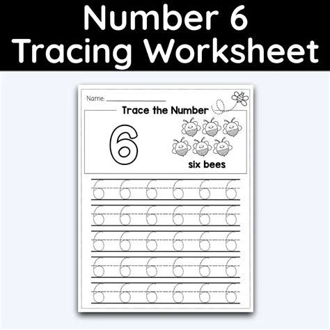 Number 6 Tracing Number Tracing Worksheet