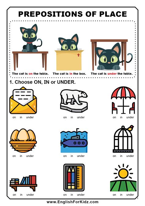 Prepositions Worksheets