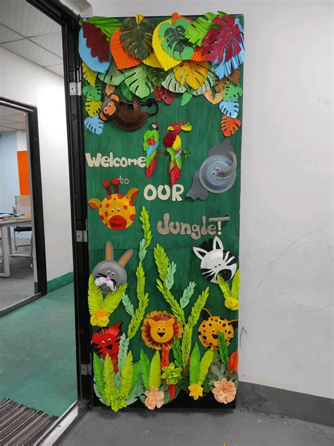 Jungle Door Decor Jungle Theme Classroom Decorations Jungle Theme